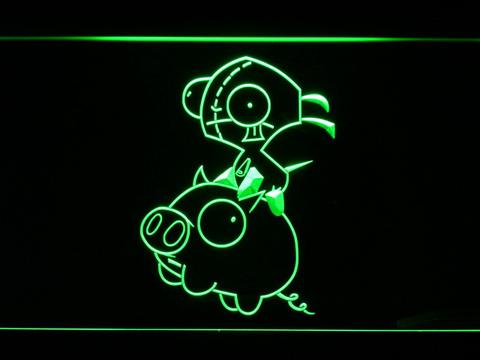 Invader Zim Piggy LED Neon Sign